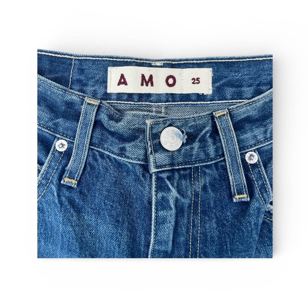 AMO Sandra Baggy NWOT Wide Leg Darted Knee Jeans High Rise Denim Women Size 25 - Picture 3 of 4